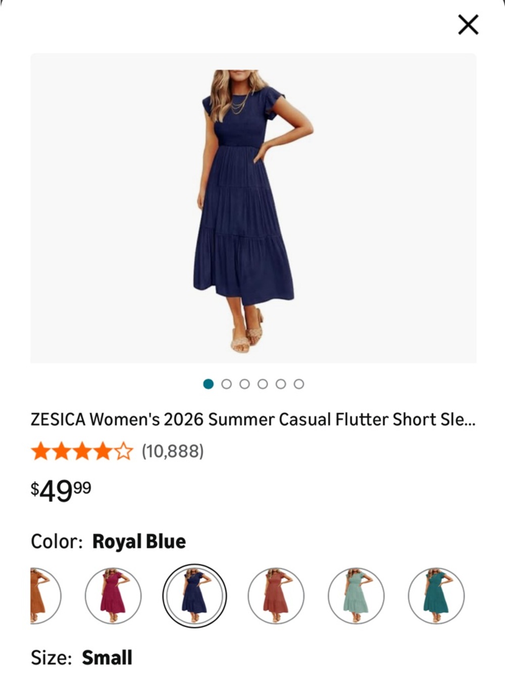 Royal Blue Summer Flutter Maxi Dress